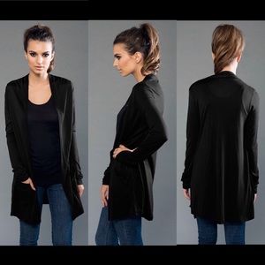 Jersey Long Sleeve Front Pocket Cardigan (NWT)